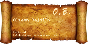 Oltean Baján névjegykártya